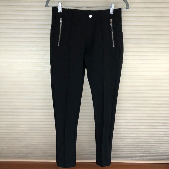 Zara Basic Collection Black Straight Leg Cropped Pants Minimalist Office Classic - Picture 1 of 7